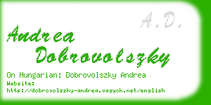 andrea dobrovolszky business card